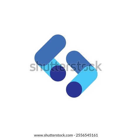 Logo blue tech coding unique design with blank background