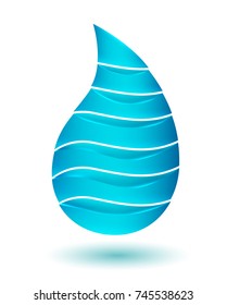 logo blue water drop. vector template on background