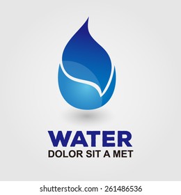 logo blue water vector design template