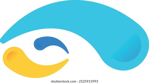 logotipo azul e amarelo gotas líquidas