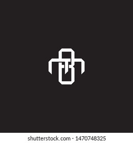 Logo BM B M MB initial monogram locked style with black and white colors