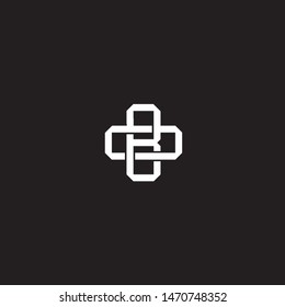 Logo BO B O OB initial monogram locked style with black and white colors