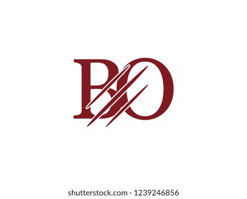 the logo of the BO letter with the style of scratching the incision