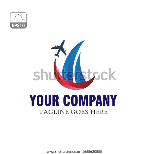 logo of boat and airplane\
travel
