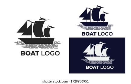 Logo boat with modern style can be used Yacht logo, sailboat logo, fishing boat, surfing, eps 10 Vector format 