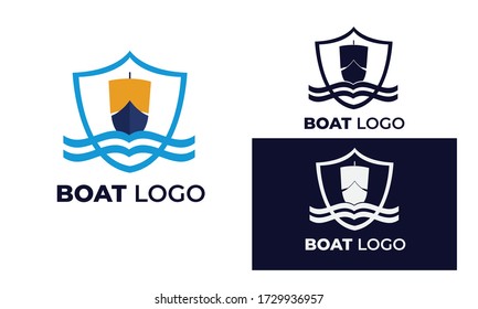 Logo boat with modern style can be used Yacht logo, sailboat logo, fishing boat, surfing, eps 10 Vector format 