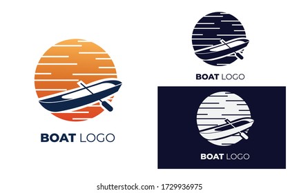 Logo boat with modern style can be used Yacht logo, sailboat logo, fishing boat, surfing, eps 10 Vector format 