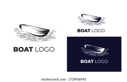 Logo boat with modern style can be used Yacht logo, sailboat logo, fishing boat, surfing, eps 10 Vector format 