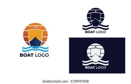 Logo boat with modern style can be used Yacht logo, sailboat logo, fishing boat, surfing, eps 10 Vector format 