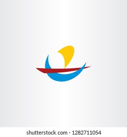 logo boat sign symbol sail travel icon design