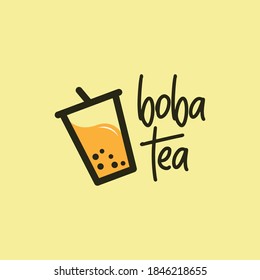 Logo Boba Tea Shop Logo Template Design Vector