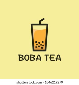 Logo Boba Tea Shop Logo Template Design Vector