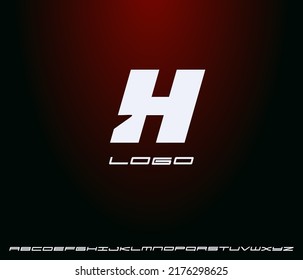 Logo of bold italic letter H, heavy monogram, first letter of name. Futuristic, technological, minimalistic style modern logotype concept for business and startup. Vector illustration.