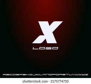 Logo Of Bold Italic Letter X, Heavy Monogram, First Letter Of Name. Futuristic, Technological, Minimalistic Style Modern Logotype Concept For Business And Startup. Vector Illustration