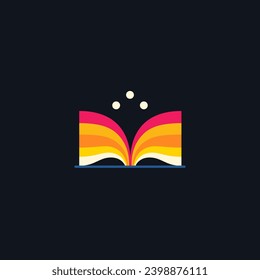 Logo book bright color vector icon