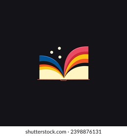 Logo book bright color vector icon