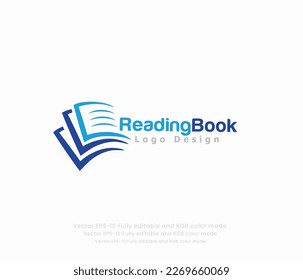 Logo for a book company that is a logo for reading book.