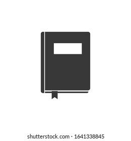 Logo Book Flat Icon Vector Black and White Graphic