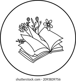 Libro de logotipos y literatura sobre flores