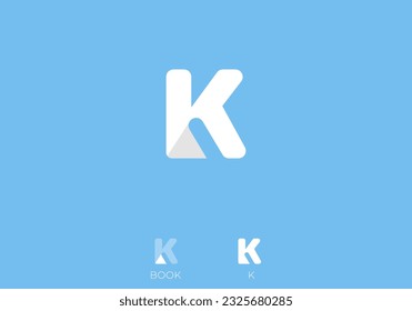 Logo Book and Letter K. minimalist, modern, luxury concept. editable color