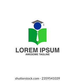 Logo with a book and a tie is a design asset suitable for businesses or individuals in the education, publishing, industries. It conveys a sense of knowledge, sophistication, and professionalism.
