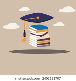 logotipo con un vector de libros sobre fondo colorido