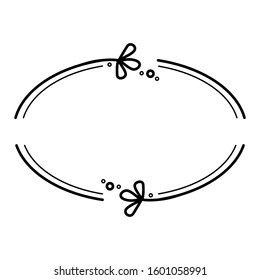 Logo : botanical frame with flourish on line vector.