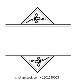 Logo : botanical frame with flourish on line vector.