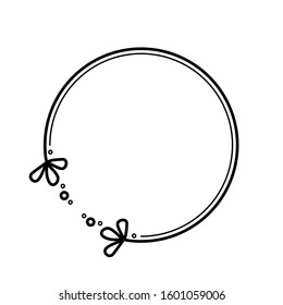 Logo : botanical frame with flourish on line vector.