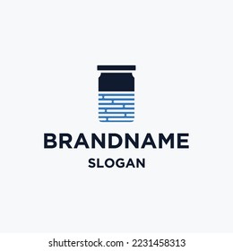logo bottle icon in trendy flat design