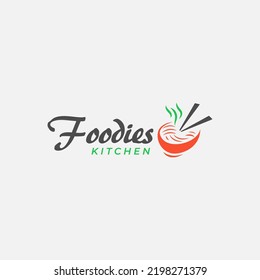 Logo with a bowl of food icon complete with chopsticks
