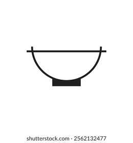 Logo bowl line stroke traditional japan minimalist with blank background