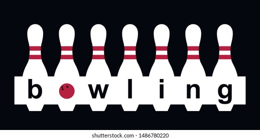 logo bowling club pins black white