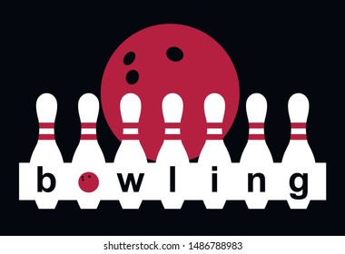 logo bowling club pins black white