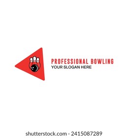 logo bowling vector template illustration triangel concept
