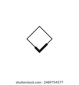 Logo box check unique design with blank background
