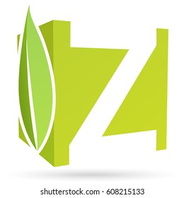 Logo box font Z with leaf color green.