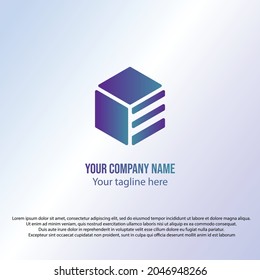 Logo box, gradient color concept, with simple and elegant shape