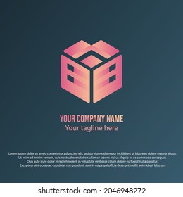Logo-Box, Farbverlauf-Konzept mit einfacher und eleganter Form