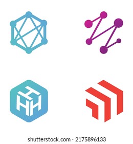 Logo box hexagon or cube and technology hexagon logo creative simple logo.By using modern illustration editing.