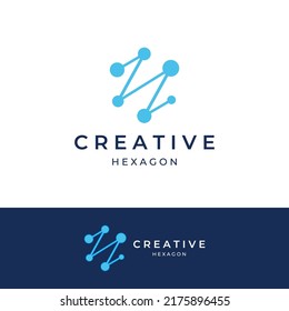 Logotipo hexágono o logotipo hexágono de cubo y hexágono de tecnología logotipo creativo sencillo.Mediante la edición de ilustraciones modernas.