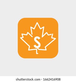 logo box letter s with icon maple leaf vector 