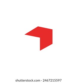 Logo box red minimalist with blank background