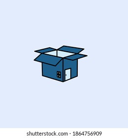 logo box, with a shape like a house is very suitable for packaging logos