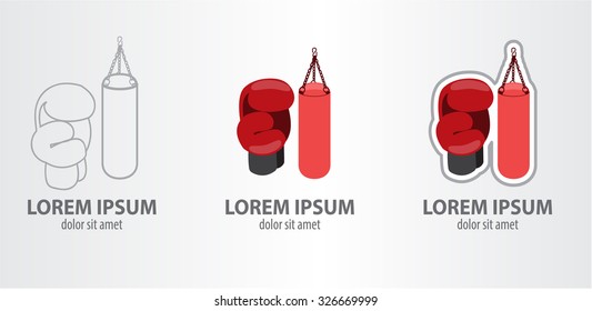 Logo boxing, contour logo, stroke logo