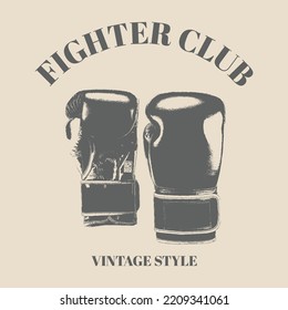 logo boxing gloves and martial arts logo badges and labels in retro vintage style. Vector illustration. Template for print, t-shirt, gym, flyer, poster, logo and more. template design