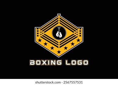 Logo for boxing with two gloves and ring.