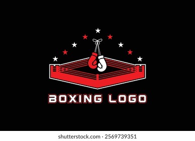 Logo for boxing with two gloves and ring.