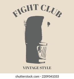 logo boxing in vintage retro style. Vector illustration Vintage Boxing Glove hand drawn. Vector illustration perfect for print, t-shirt, gym, flyer, poster template design