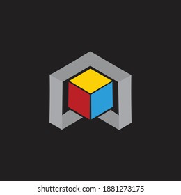 logo boxs icon templet vector